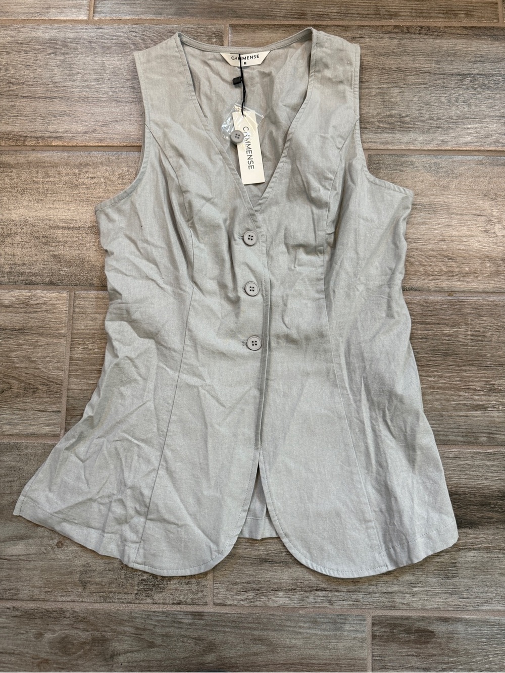 Commense Grey Vest Drawstring Short Set - Picture 2 of 7